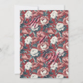 Boho Brown Peonies Spring Wedding Invitation Kaart (Achterkant)