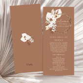 Boho Brown séché Floral Wreath Wedding Programme d