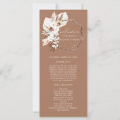 Boho Brown séché Floral Wreath Wedding Programme d (Devant)