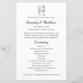 Boho bruid bruidegom zwart wit bruiloft programma (Voorkant)