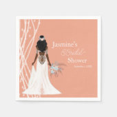 Boho-bruid met parels en bloemen Bruidsdiner Servet (Voorkant)