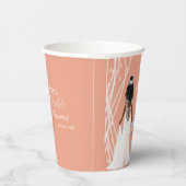 Boho bruid met parels en bloemen Vrijgezellenfeest Papieren Bekers (Rechts)