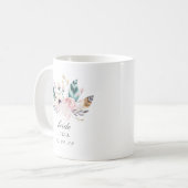 Boho bruidsboeket gepersonaliseerde bruid koffiemok (Voorkant links)