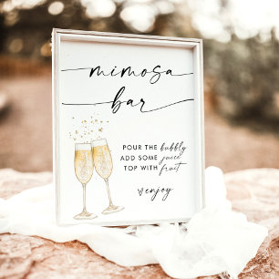 Boho Bruidsdouche Mimosa Bar Bord Bubbly Bar Poster