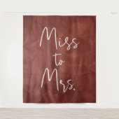 Boho Bruidsfeest Achtergrond Decor Miss To Mrs. Wandkleed (Voorkant)