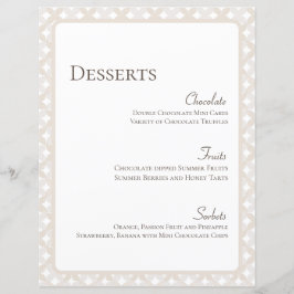 Boho Bruiloft 8.5x11  Dessert Menu