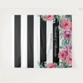 Boho bruiloft achtergrond. Roze bloemen achtergron Wandkleed (Voorkant (horizontaal))