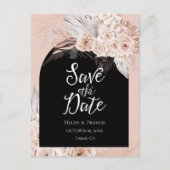 boho bruiloft bewaar de datum briefkaart (Voorkant)