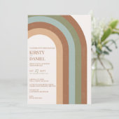 Boho bruiloft boog bruiloft uitnodiging (Staand voorkant)