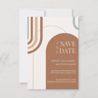 Boho bruiloft boog opslaan van de datum save the date