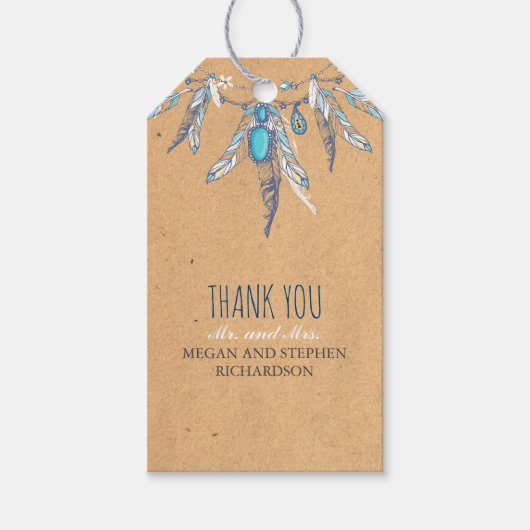  boho bruiloft cadeaulabel (Voorkant)