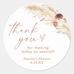 Boho Bruiloft Dank Je Favor Sticker