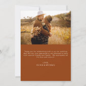 Boho bruiloft dank u foto minimalistisch kaart (Achterkant)