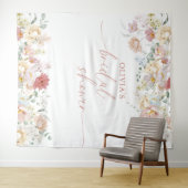 Boho Bruiloft Feest Moderne Bloemstuk Achterdoek T Wandkleed (In Situ (horizontaal))