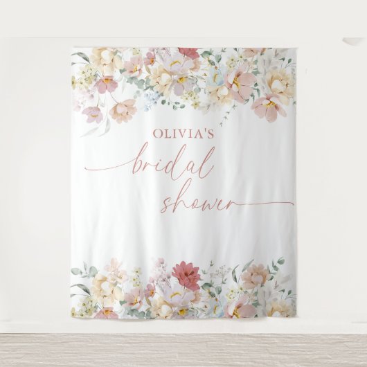 Boho Bruiloft Feest Moderne Bloemstuk Achterdoek T Wandkleed (Voorkant)