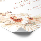 Boho Bruiloft Feest Welkomstbord | Pampas Gras Poster (Hoek)