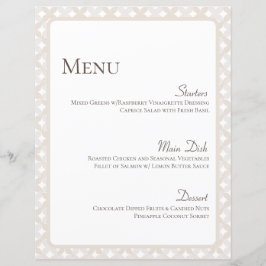 Boho Bruiloft Menu Kaart 8 1/2" X 11"
