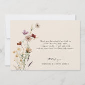 Boho Bruiloft met Bloemen Bedankkaart (Achterkant)