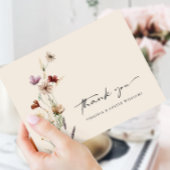 Boho Bruiloft met Bloemen Bedankkaart