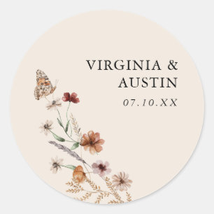 Boho Bruiloft Ronde Sticker