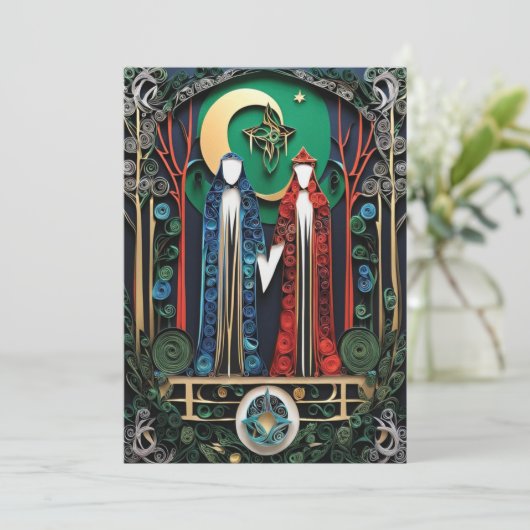 Boho bruiloft RSVP Kaart (Staand voorkant)