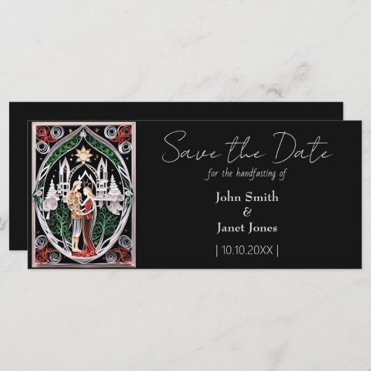 Boho Bruiloft Save the Date (Voorkant / Achterkant)