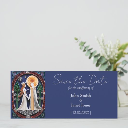 Boho Bruiloft Save the Date (Staand voorkant)