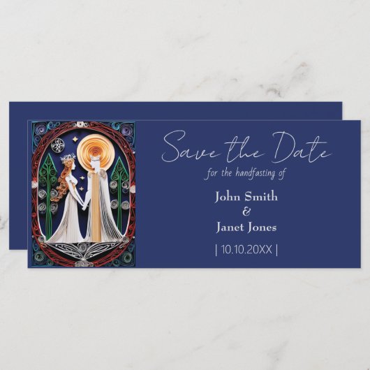 Boho Bruiloft Save the Date (Voorkant / Achterkant)