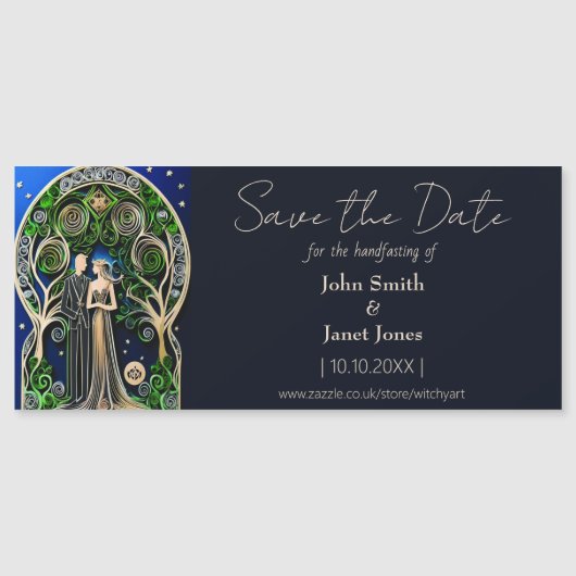 Boho Bruiloft Save the Date Magnet Magnetische Uitnodiging (Voorkant)