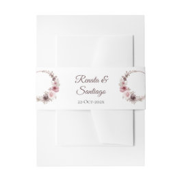 Boho bruiloft uitnodiging buik band uitnodigingen wikkel