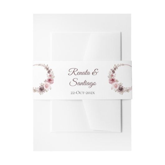 Boho bruiloft uitnodiging buik band uitnodigingen wikkel (Voorkant Voorbeeld)