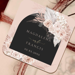 boho-bruiloft vierkante sticker