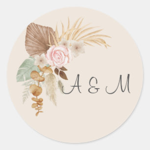 Boho bruiloft voor verpakking ronde sticker