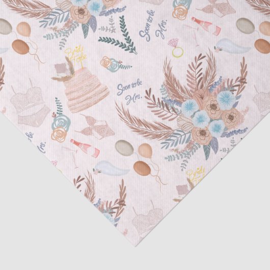 Boho Bruiloftsfeest Patroon Tissuepapier (Detail)