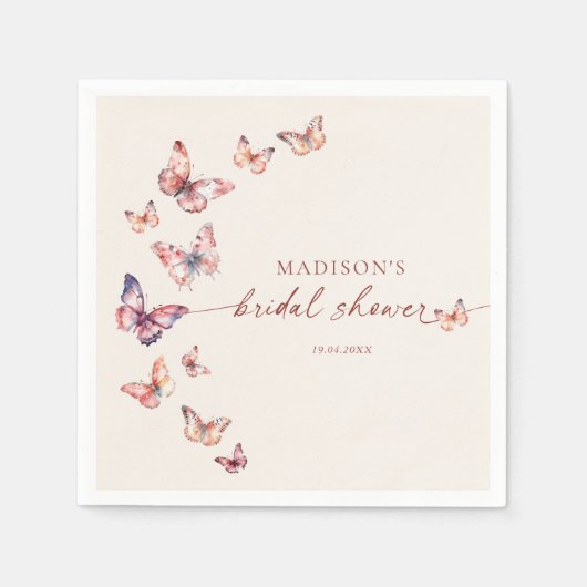 Boho Bruiloftsfeest Vlinder Servet (Voorkant)