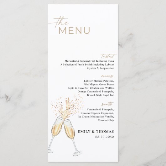 Boho Bruiloftsmenu Menu (Voorkant)