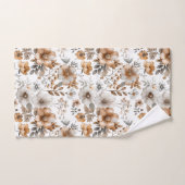 Boho Bruin Beige Taan Grijs Bloemrijk Botanisch Ne Bad Handdoek (Handdoek)