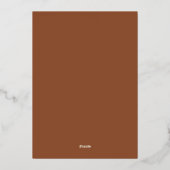 Boho Bruin Trendy Script Bruiloft Folie Uitnodiging (Achterkant)