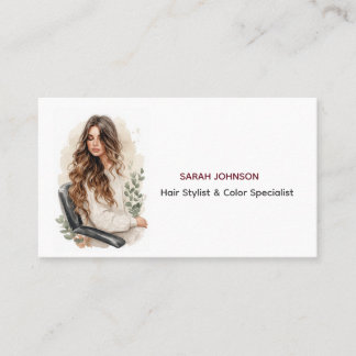 Boho Bruine Balayage Kapper Bedrijf Visitekaartje