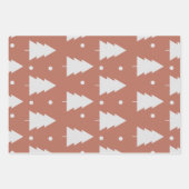 Boho bruine kerstboom set van 3 inpakpapier vel (Voorkant 2)