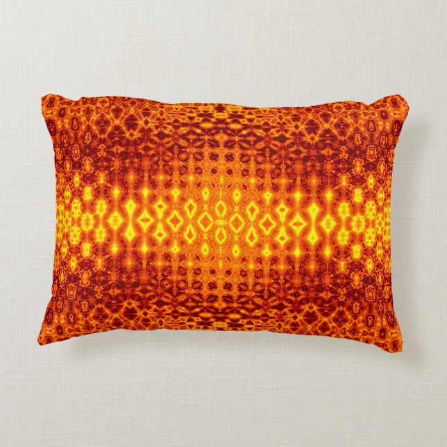 Boho brûlé coussin d'accent orange. (Dos)