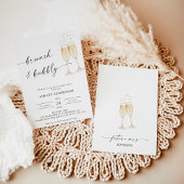 Boho Brunch & Bubble Bridal Shower Invitation Kaart