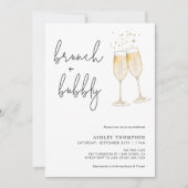 Boho Brunch & Bubbly Invitation de douche nuptiale (Devant)