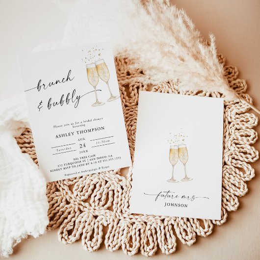 Boho Brunch & Bubbly Invitation de douche nuptiale