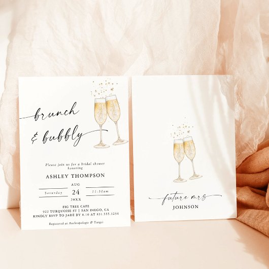 Boho Brunch & Bubbly Invitation de douche nuptiale