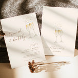 Boho Brunch & Bubbly Invitation de douche nuptiale<br><div class="desc">Cette belle Fête des mariées Brunch Bubbly Invitation présente des flûtes de champagne aquarelle peintes à la main et est parfaite pour donner le ton à votre douche de style bohème ! Modifiez facilement la plupart des termes pour correspondre à votre événement! La plupart du texte et toutes les couleurs...</div>