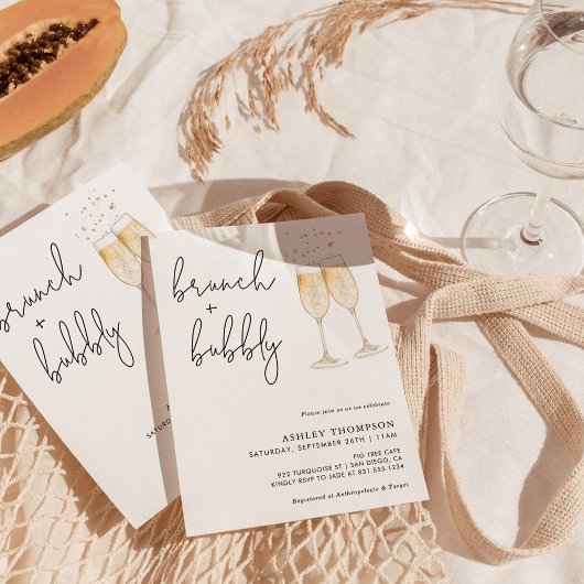 Boho Brunch & Bubbly Invitation de douche nuptiale
