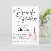 Boho Brunch Et Bubbly Invitation De Douche Nuptial (Debout devant)