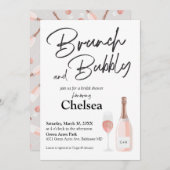 Boho Brunch Et Bubbly Invitation De Douche Nuptial (Devant / Derrière)