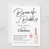 Boho Brunch Et Bubbly Invitation De Douche Nuptial (Devant)